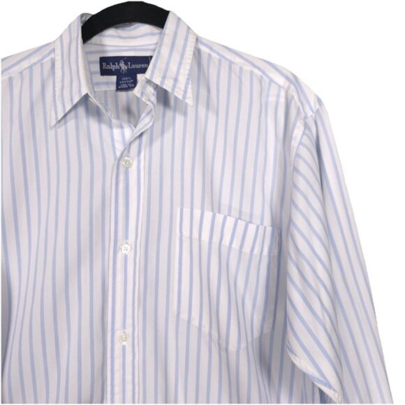 Ralph Lauren Tops - RALPH LAUREN Women's Striped Button Up Shirt Size 8 Cotton Blue White